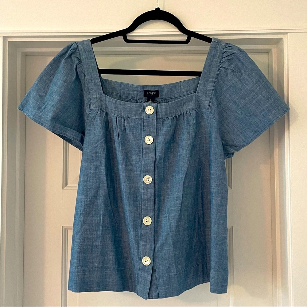NWT J.Crew chambray button down top, L